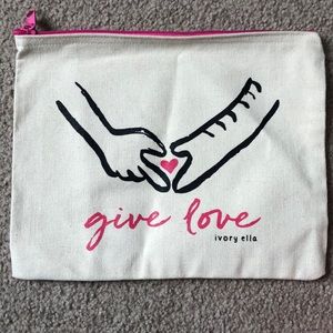 Ivory Ella Canvas Pouch NWOT